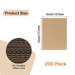 5×7 Corrugated Cardboard Sheets Set of 200, Flat Card Boards Inserts for Craf…