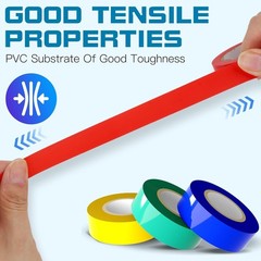 9 Rolls Coloured Electrical Tape – Professional White Black Red Multicolor
