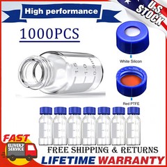 1000Pack 2ml Autosampler Vials+4/10ml Clear Glass Vials+Amber Dropper Bottles US