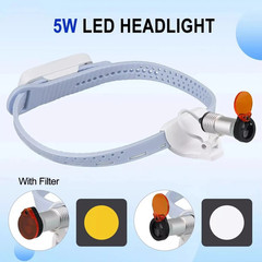 Dental Medical Wireless 5W LED Head Light Utra-light ENT Headband Headlight Blue