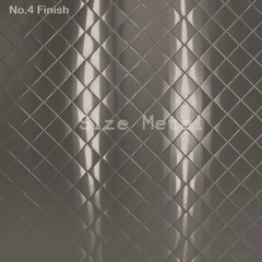 Food Truck & Restaurant Brushed Quilted Stainless Steel Wall Panel, 24Ga 48″x96″