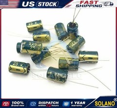 10 pcs 220uf 25v 105c radial electrolytic capacitors USA SHIPPING/SOLD