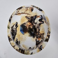 full brim hard hat custom hydro dipped IN WOLVES OF NATURE NEW WOLF COYOTE