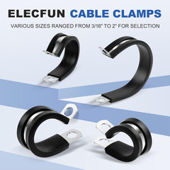 20 pcs 5/16 Inch Stainless Steel Cable Clamps, Rubber Coated Cushioned Insulated