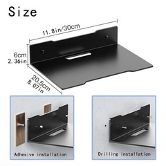 Heavy Duty Floating Shelves, Drillable No Drill Metal Wall Mount Shelves with…