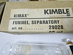 ✌ NEW KIMAX KIMBLE 29028-60 CYLINDRICAL SEPARATORY FUNNEL 60mL