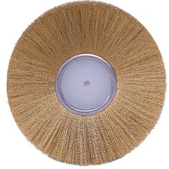Weiler 22241 6in Plater’s Wire Wheel Brush .005 Brass 1/4in Arbor Hole