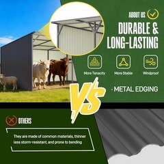 New 20×12 Ft Metal Livestock Shelter Run-in Shed for Cattle Horse Goat Free Ship