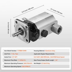 VEVOR Hydraulic Wood Log Splitter Pump 11GPM 2 Stage 3000PSI Hydraulic Gear Pump