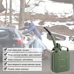 Practical 5L 0.6mm Can Gasoline Jerry Can Steel Tank Emergency Backup Green