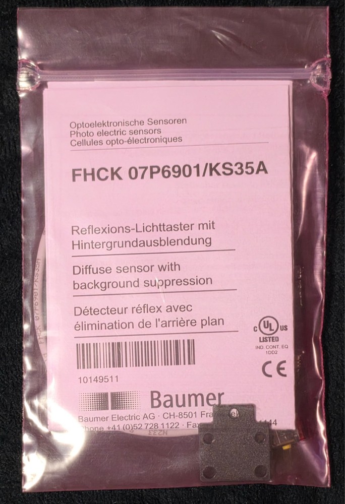 BAUMER FHCK 07P6901/KS35A Diffuse Photoelectric Sensor