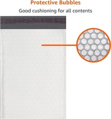 6×10 Poly Bubble Padded Envelopes Mailers White/Gray Self-Seal 50+ Bulk Discount