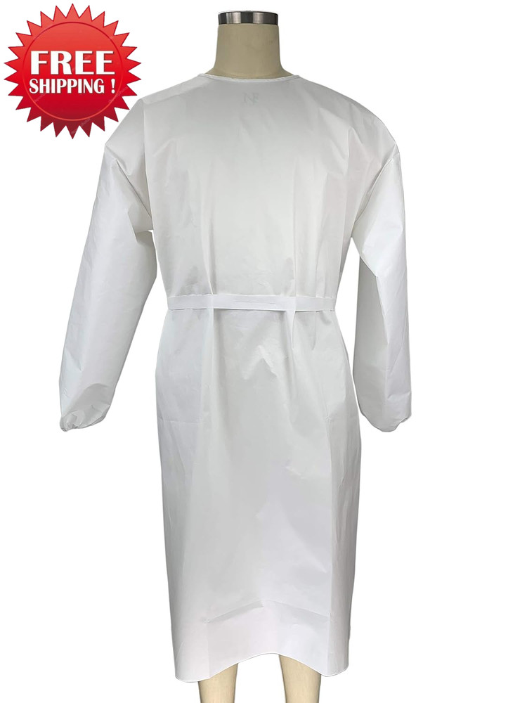 Disposable Isolation Gown Knee-Length Unisex Adult Professionals Healthcare Work