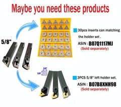 3PCS 5/8″ Metal Lathe Excircle Indexable Carbide Turning Tool Holder Bit Set …