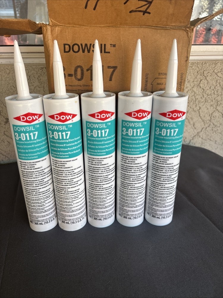 DOWSIL 3-0117 Silicone Insulating Glass Sealant Black Lot of 12 NEW Exp 02/2024
