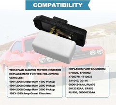 Fan Blower Motor Resistor Replacement for 1994-2008 Pickup, 1993-1999 Replaces 4