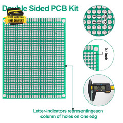 32 Pcs PCB Board, Green Circuit Board with 5 Sizes Compatible, Double Sided PCB