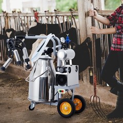 Milking Machine, 6.6 Gallon/25L Stainless Steel Milk Bucket Portable Electric