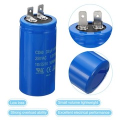 CD60 Run Capacitor 200uF/MFD 250VAC 15% Tolerance 50/60Hz Starting Capacitor