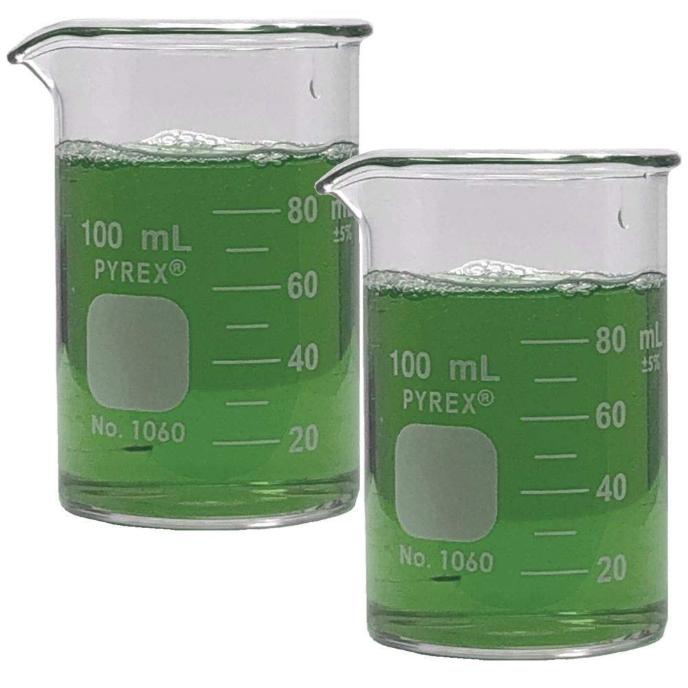 PYREX 100 mL Tall Form Berzelius Beakers, with Spout, Graduated 1060-100