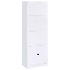 Pemberly Row Transitional 3-Shelf Engineered Wood Media Tower in White