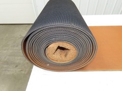 20″W x 25′ Rough Grip Top Rubber Conveyor Belt 2-Ply Black 25′ Length 1/4″Thick