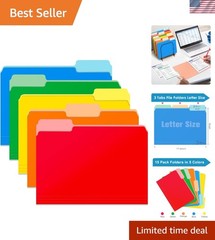 Durable 1/3 Cut Tab File Folders – 15 Pack Letter Size, Multicolor Solution