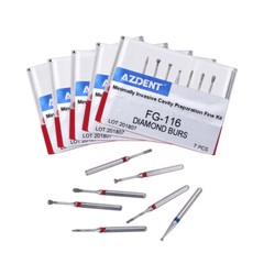 10PCS/Kit Dental Diamond Burs Kit FG101-FG117 fit Handpiece AZDENT