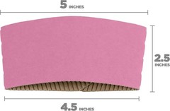 100 Pack] Pink Coffee Cup Sleeves Disposable for Hot Drinks, Durable Corrugated