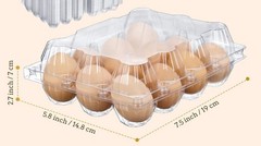 100 Packs Egg Cartons Cheap Bulk Plastic for 12 Eggs Clear Egg Cartons