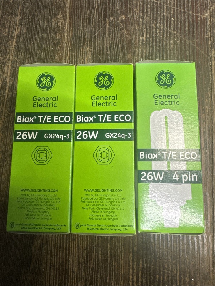 Lot of 3 GE AMALGAM F26TBX/835/A/ECO 4-Pin Triple Biax Compact Fluorescent Lamp