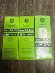Lot of 3 GE AMALGAM F26TBX/835/A/ECO 4-Pin Triple Biax Compact Fluorescent Lamp