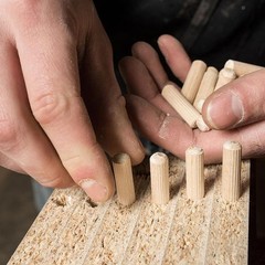 1/4-Inch Wooden Dowel Pins – 200 Pcs Fluted Wood Dowels 1/4 X 1-1/4 Inch