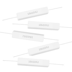 10Pcs 10W Ceramic Cement Resistor 10 O Ohm ±5% Tolerance Wirewound Induction 10