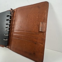 Franklin Covey Full Grain Italian Leather 7 Ring Binder Chestnut Brown Vintage