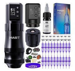 Mast Mini Tattoo Pen Kit – Cordless Corded Tattoo Gun Machine with 2 Batteries