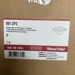Sioux Chief 861-2P2 Square Max PVC 2″ Half Strainer Large Capacity Floor Sink