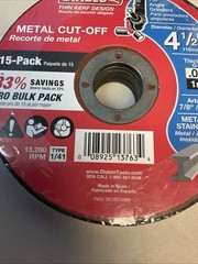 15 DIABLO 4-1/2″ X .040″ THIN KERF METAL/STAINLESS ANGLE GRINDER CUT-OFF WHEELS