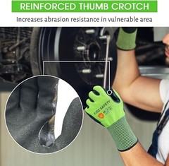 3 Pairs A7 Cut Resistant Work Gloves,Nitrile Coated Touchscreen Cutting Glove