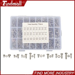 710Pcs Machine Screw Assortment Assorted Nuts Bolts and Flat Washers Kit