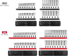 1/2 Inch Drive 6-Point Socket Set with Rails, 78-Piece-3/8-1-5/16 in., 10-32 mm