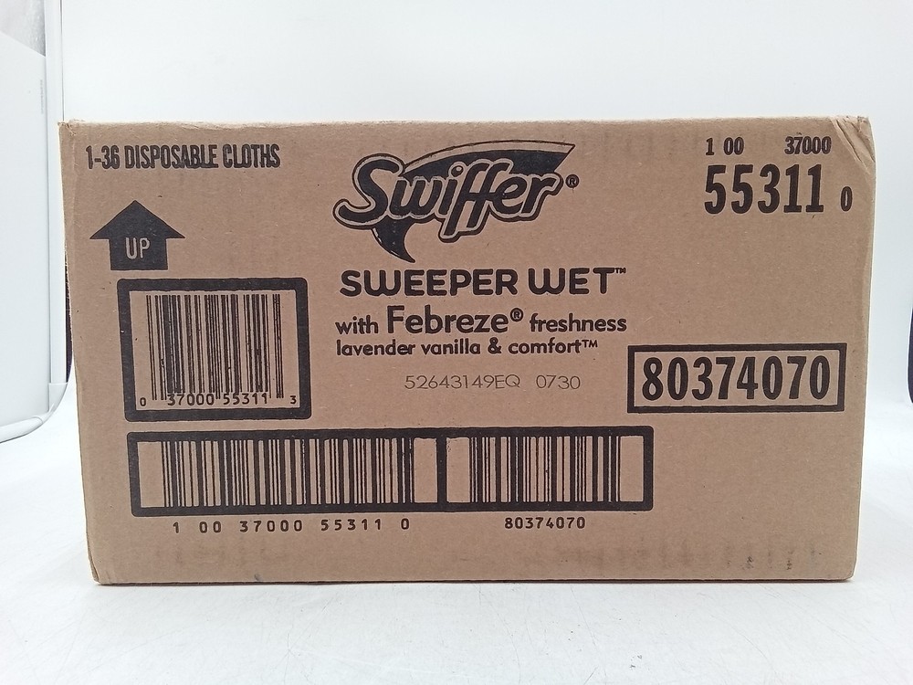 Swiffer 55311 10 x 8 Wet Refill Cloths White/Lav Vanilla & Comfort (36/CT) New