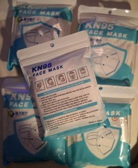 Qty-5/25 masks, Icreate KN95 Face Mask 5pk, GB2626-2006 Standard, Disposable, 25