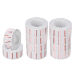 6000PCS 10 Rolls Price Gun Tag Sticker Label Refill MX 5500 Paper White Red Line