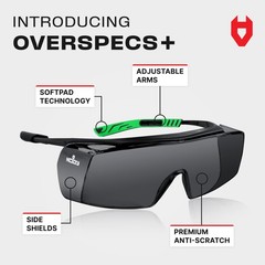NoCry Tinted Safety Glasses Over Eyeglasses for Men and Women with Anti Scrat…