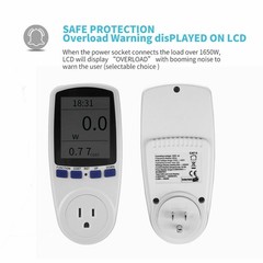 LCD Power Meter Consumption Energy Analyzer Watt Amps Volt Electricity Monitor