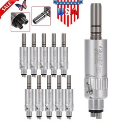 10 NSK Style Dental Slow Low Speed Handpiece Air Motor E-type 4Holes Micromotor