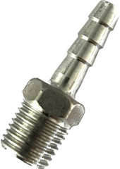 (Qty 10) 1/4″ OD Barb X 1/4″ Male NPT, 316 Stainless Steel Hose Barb