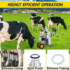 Milking Machine, 6.6 Gallon/25L Stainless Steel Milk Bucket Portable Electric