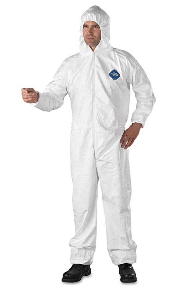 1 Pack Tyvek Coverall Bunny Suits With Hood Elastic Wrists and Ankles ALL SIZES